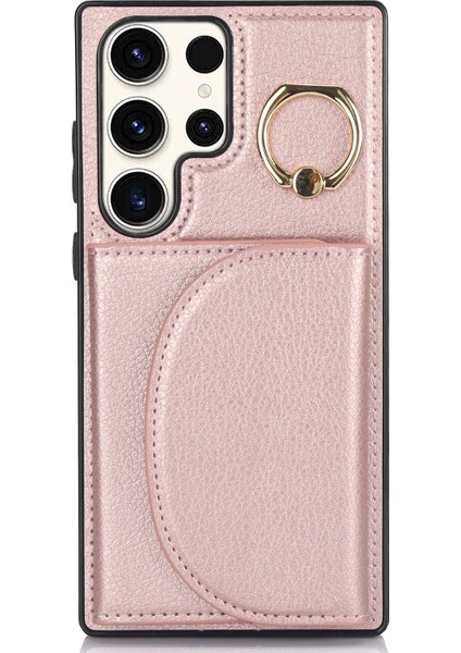 Samsung Galaxy S24 Ultra Halka Kickstand AntiDrop Kabuk Kart Sahipleri Altın Telefon Kılıfı (Yurt Dışından)