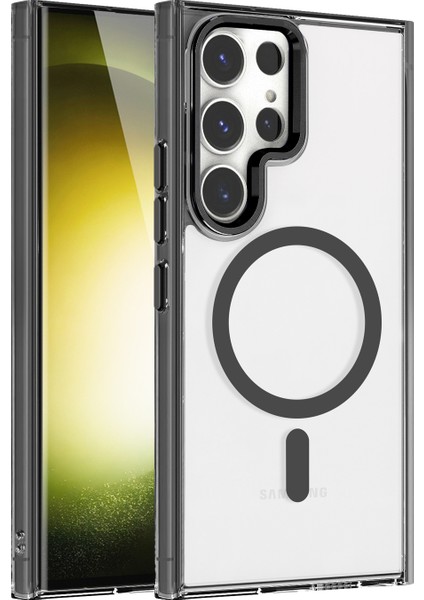 Samsung Galaxy S24 Ultra Magsafe Kablosuz Şarj ile Uyumlu Temizle Telefon Kılıfı (Yurt Dışından)