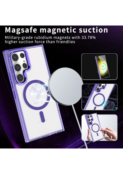 Samsung Galaxy S24 Ultra Magsafe Kablosuz Şarj ile Uyumlu Temizle Telefon Kılıfı (Yurt Dışından) modelleri