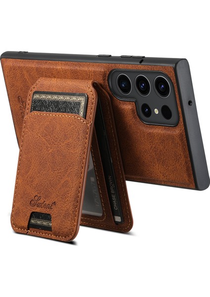 H16 Samsung Galaxy S24 Ultra Kickstand Çıkarılabilir Manyetik Kart TutucuHaki Telefon Kılıfı (Yurt Dışından) modelleri