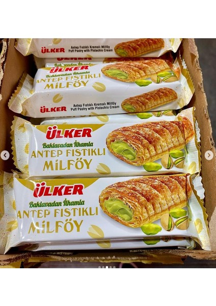 Antep Fıstıklı Milföy 28 gr x 24 Adet