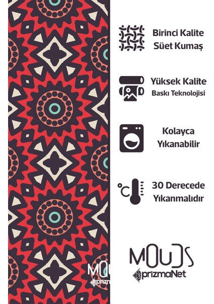 Mix 6 Desenli Süet Oturma Odası Salon Fon Perde Dijital Baskılı Ekstrafor Büzgü Tek Kanat PRD-1009