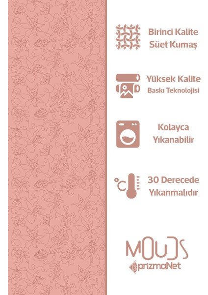 Hope Fell 4 Desenli Süet Oturma Odası Salon Fon Perde Baskılı Ekstrafor Büzgü Tek Kanat PRD-1057