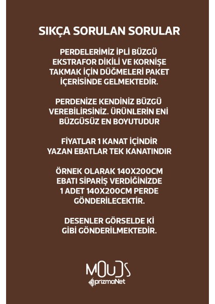 Kahverengi Semboller Desenli Süet Oturma Odası Salon Fon Perde Ekstrafor Büzgü Tek Kanat PRD-1077