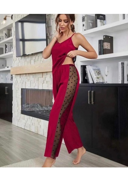 Rasa Home Wear Tül Detaylı Askılı Pijama Takımı