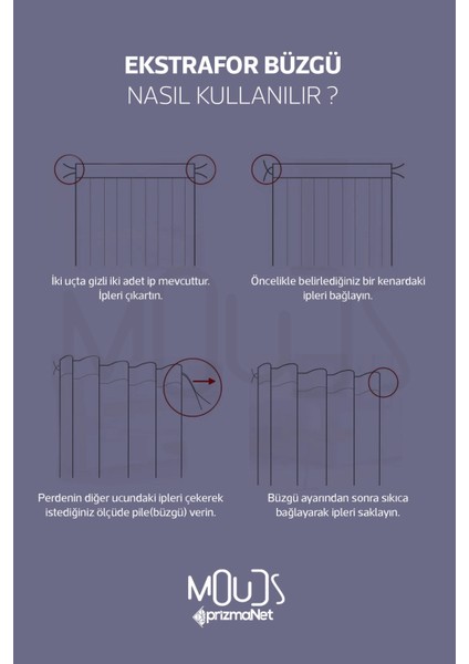 Mosque Tiles 4 Desenli Süet Oturma Odası Salon Fon Perde Baskılı Ekstrafor Büzgü Tek Kanat PRD-1087