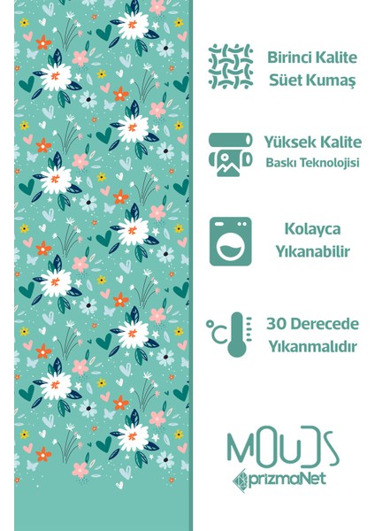 Eski Çiçek Desenli Süet Oturma Odası Salon Fon Perde Baskılı Ekstrafor Büzgü Tek Kanat PRD-1039