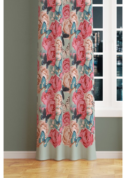 Classic Pattern 3 Desenli Süet Oturma Odası Salon Fon Perde Baskılı Ekstrafor Büzgü Tek Kanat PRD-1039