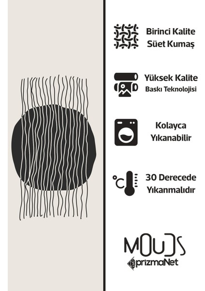 Real Art Desenli Süet Oturma Odası Salon Fon Perde Baskılı Ekstrafor Büzgü Tek Kanat PRD-1112