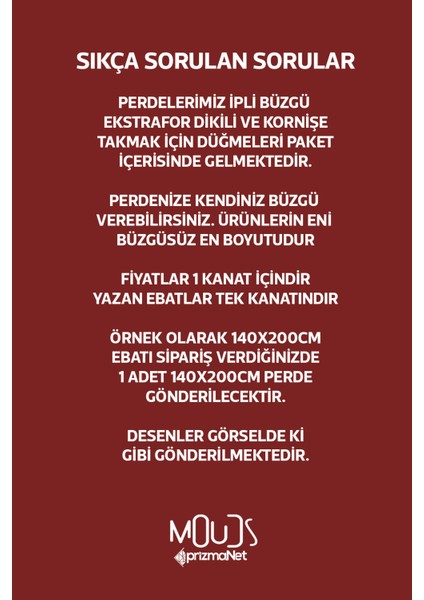 Burgundy 2 Desenli Süet Oturma Odası Salon Fon Perde Baskılı Ekstrafor Büzgü Tek Kanat PRD-1056