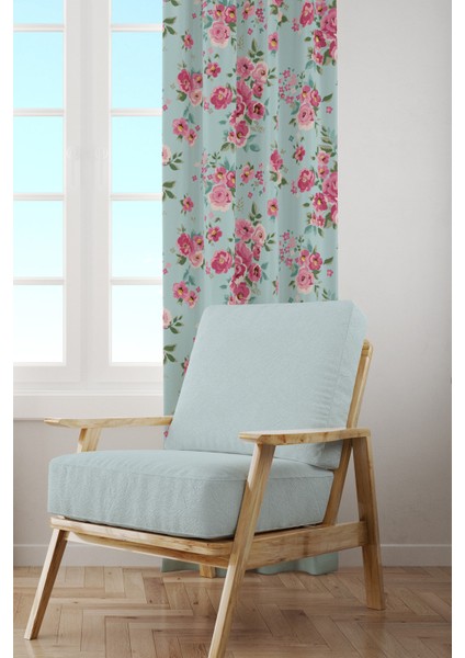 Madame Spring Desenli Süet Oturma Odası Salon Fon Perde Baskılı Ekstrafor Büzgü Tek Kanat PRD-1027 fiyatları