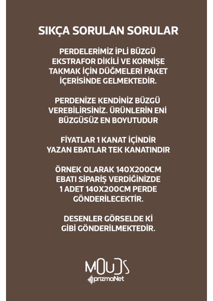 Kahverengi Benekler Desenli Süet Oturma Odası Salon Fon Perde Ekstrafor Büzgü Tek Kanat PRD-1115
