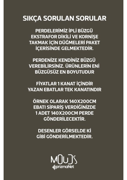 Krem El Yazısı Desenli Süet Oturma Odası Salon Fon Perde Ekstrafor Büzgü Tek Kanat PRD-1096