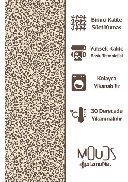 Kahverengi Benekler Desenli Süet Oturma Odası Salon Fon Perde Ekstrafor Büzgü Tek Kanat PRD-1115