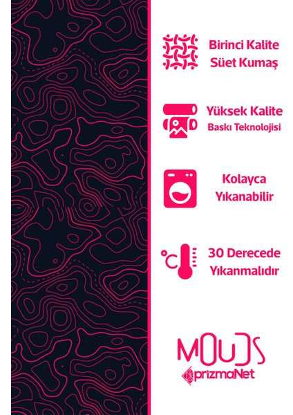 Wave Fuchsia Desenli Süet Oturma Odası Salon Fon Perde Ekstrafor Büzgü Tek Kanat PRD-1097