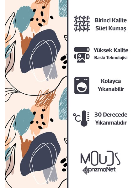 Art 5 Desenli Süet Oturma Odası Salon Fon Perde Dijital Baskılı Ekstrafor Büzgü Tek Kanat PRD-1050