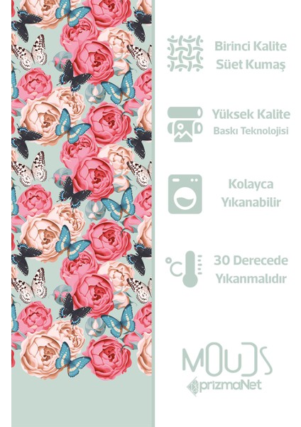 Classic Pattern 3 Desenli Süet Oturma Odası Salon Fon Perde Baskılı Ekstrafor Büzgü Tek Kanat PRD-1039