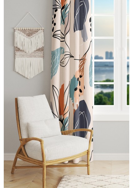 Art 5 Desenli Süet Oturma Odası Salon Fon Perde Dijital Baskılı Ekstrafor Büzgü Tek Kanat PRD-1050 fiyatları