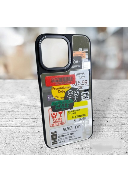 iPhone 15 Pro Max Aynalı Desenli Silikon Telefon Kılıfı