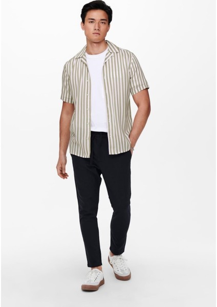 Only & Sons Onswayne Lıfe Ss Vıscose Shırt Noos 22013267 Bej modelleri
