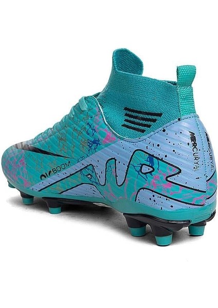 La Liga Erkek 565 Bilekli Çoraplı Krampon Turkuaz Futbol Ayakkabısı modelleri