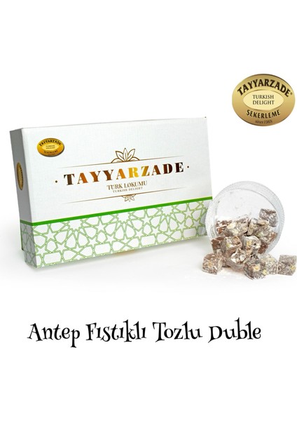 Antep Fıstıklı Çifte Kavrulmuş Lokum Pudra Şekerli 1 kg