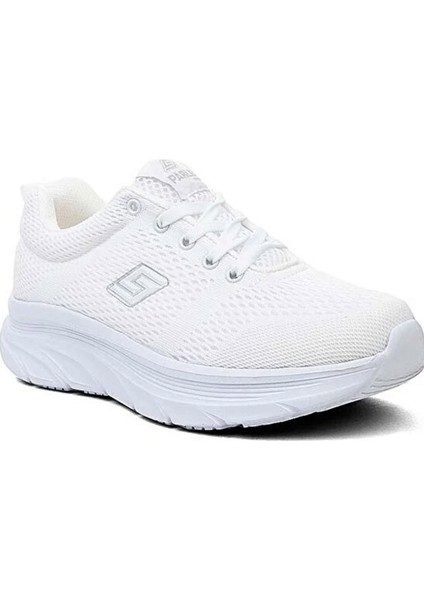 PRL.286 Beyaz & Siyah Yüksek Taban Kadın Yürüyüş Spor Ayakkabı