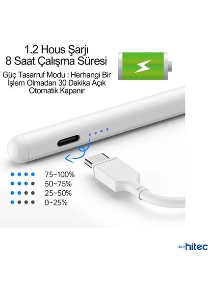 Stylus Pro Dokunmatik Tablet Kalemi Şarjlı Beyaz fırsatları