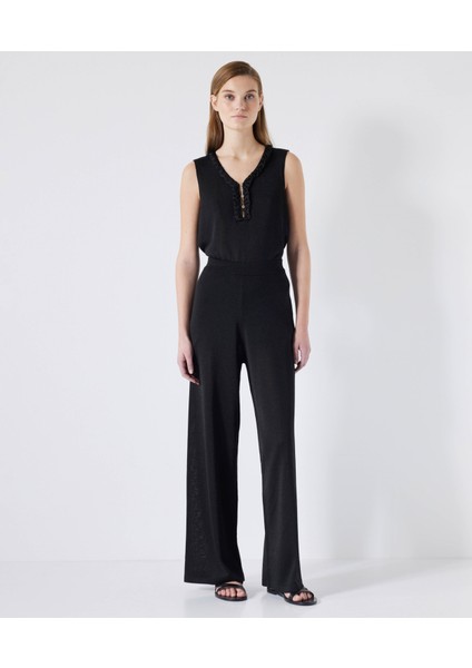 Wide Leg Fit Triko Pantolon