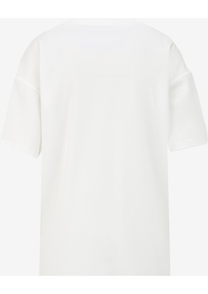 Beyaz Kadın Bisiklet Yaka Loose Fit Baskılı T-Shirt D4SL-TST3039 fiyatları