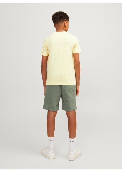 Jack & Jones Baskılı Sarı Erkek Çocuk T-Shirt Jjzıon Tee Ss Crew Neck Jnr