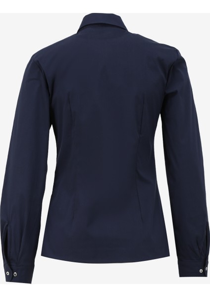 Slim Fit Gömlek Yaka Lacivert Kadın Gömlek CRISY024Y fiyatları