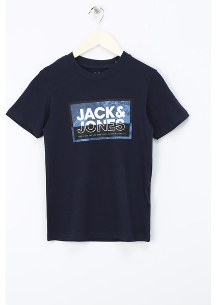 Baskılı Lacivert Erkek Çocuk T-Shirt Jcologan Tee Ss Crew Neck Ss24 Jnr