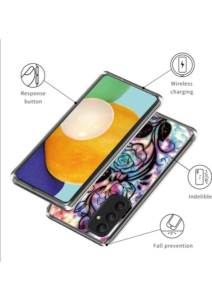 Samsung Galaxy A55 5g Desenli Kılıf Anti-Drop Yumuşak Tpu Telefon Kapağı-Rüya Gül (Yurt Dışından)