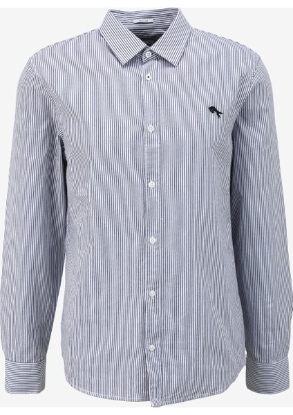 Regular Fit Lacivert Erkek Gömlek W5A2205580B58 Uzun Kollu Gömlek