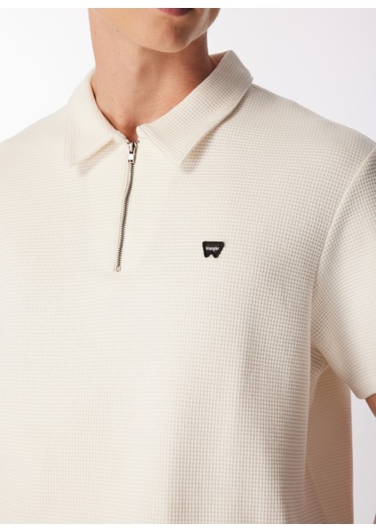 Kırık Beyaz Erkek Polo T-Shirt W7Nq2052861Y Fermuarlı Polo T-Shirt fırsatları