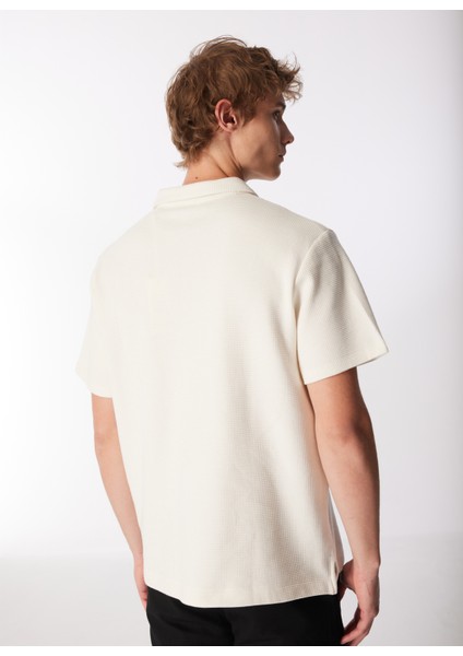 Kırık Beyaz Erkek Polo T-Shirt W7Nq2052861Y Fermuarlı Polo T-Shirt indirimleri