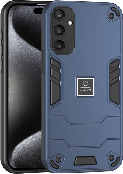 Samsung Galaxy S24 Çift Katmanlı Yumuşak Tpu + Sert Pc Koruyucu Lacivert Telefon Kılıfı (Yurt Dışından)