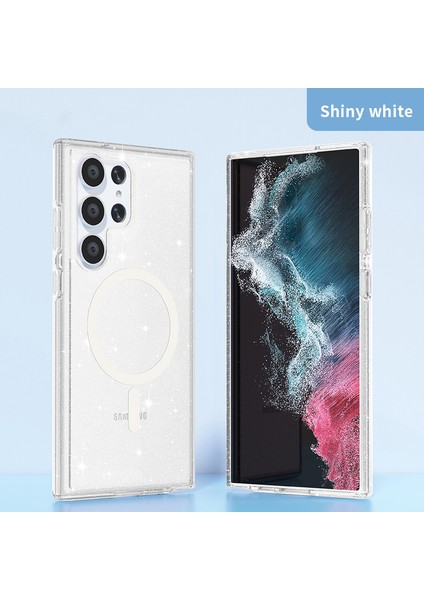 Samsung Galaxy S24 Ultra Manyetik Simli Sert Pc+Yumuşak Tpu Arka Telefon Kılıfı (Yurt Dışından) modelleri