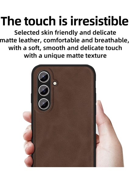 Samsung Galaxy S24+ Pu Deri+Pc+Tpu Düşmeye Dayanıklı Kahve Telefon Kılıfı (Yurt Dışından)