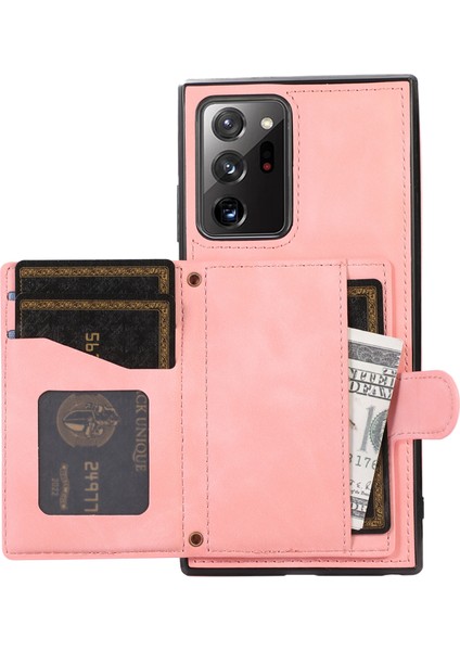 Samsung Galaxy NOTE20 Ultra 5G/NOTE20 Ultra Omuz Kart Tpu + Pu Deri Altın Telefon Kılıfı (Yurt Dışından)