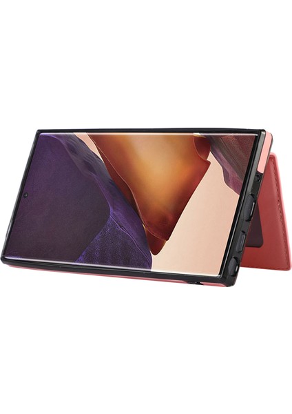 Samsung Galaxy NOTE20 Ultra 5G/NOTE20 Ultra Omuz Kart Tpu + Pu Deri Altın Telefon Kılıfı (Yurt Dışından)