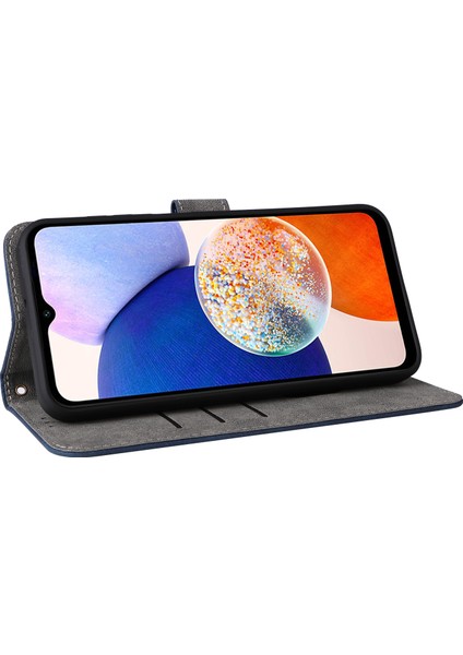 Samsung Galaxy A15 5g/4g Kılıf Için Rfıd Engelleme Telefon Standı Kapaklı Kart Kılıfı El Kayışı-Mavi (Yurt Dışından) modelleri