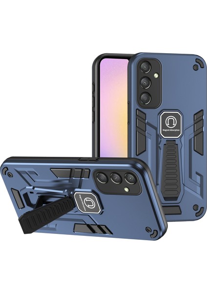 Samsung Galaxy A25 5g (Global) (161,0 x 76,5 x 8,3mm) Kickstand Düşmeye Mavi Telefon Kılıfı (Yurt Dışından)