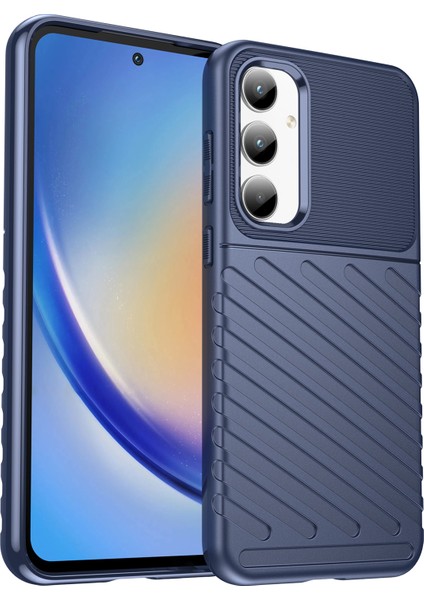 Thunder Serisi Samsung Galaxy A35 5g ları Tpu Cep u Mavi Telefon Kılıfı (Yurt Dışından)