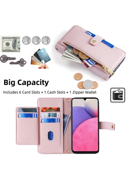 Samsung Galaxy A33 5g Fermuarlı Cep Standlı Omuz Askılı Telefon Kılıfı (Yurt Dışından) modelleri