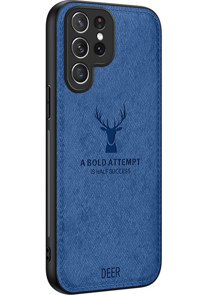 Samsung Galaxy S24 Ultra Geyik Desenli Koruyucu Mavi Telefon Kılıfı (Yurt Dışından)