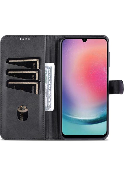 Samsung Galaxy A24 4g (162,1 x 77,6 x 8,3mm) Flip Deri Telefon Kılıfı (Yurt Dışından)
