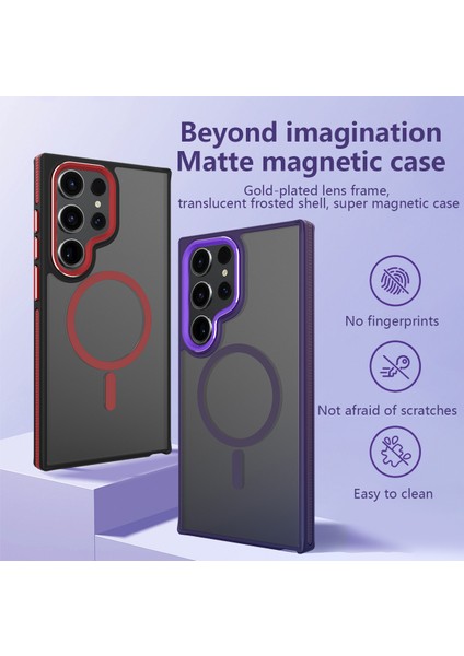 Samsung Galaxy S24 Ultra Kaymaz Şerit Tpu + Pc MagsafeGri ile Uyumlu Telefon Kılıfı (Yurt Dışından) fiyatları