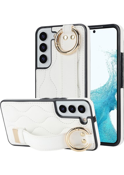 Samsung Galaxy S22+ 5g Cep u Bileklik Kickstand Damla Dayanıklı Dalga Desenli Telefon Kılıfı (Yurt Dışından)